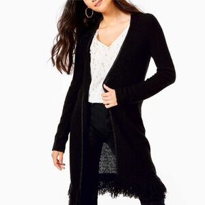 Lilly Pulitzer | Yana Black Fringe Long Cardigan
